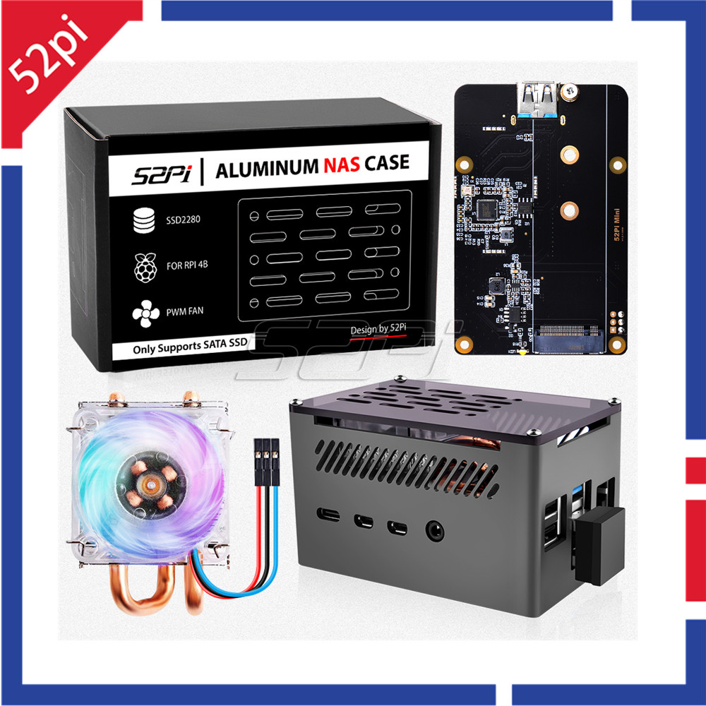 Argon One V3 M.2 Nvme Case - 52Pi Raspberry Pi 4 Case Aluminum